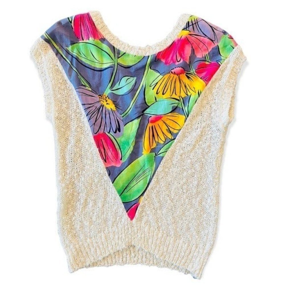 LOUBELLA California Fashions Vintage 80’s Sleeveless Lightweight Sweater Size S - Picture 5 of 10